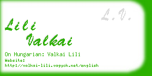 lili valkai business card